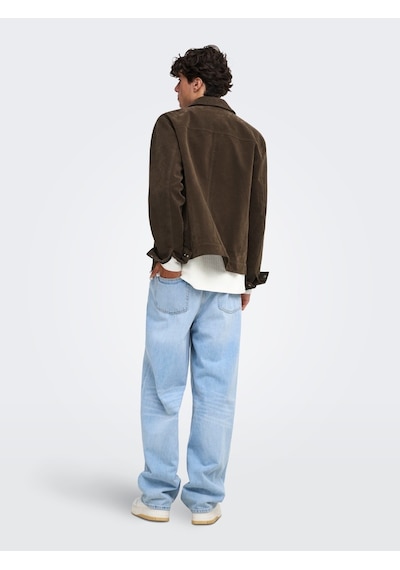 Only & Sons Jack Jones Only&sons Erkek Kahve Süet Ceket 22038798 Kahverengi
