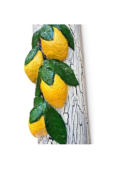 Büyük Boy Özel Tasarım Pastel Renkler Çizgili Limon Kabartmalı El Yapımı Cam Yağdanlık 750 Ml Sarı