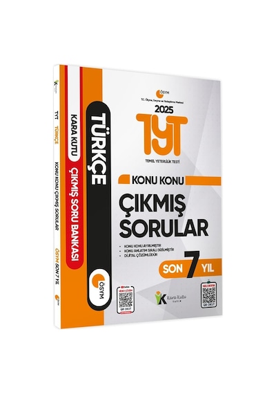 2025 YKS-TYT Tüm Dersler Çıkmış Soru Bankası Kara Kutu 4lü Set Konu Konu Son 7 Yıl Video/PDF Çözümlü