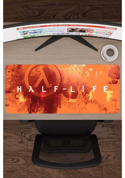 Half Life Kaymaz Dikişli Kauçuk Oyuncu Mousepad V5 - 70x30 Xl Gaming Mouse Pad Fare Altlığı