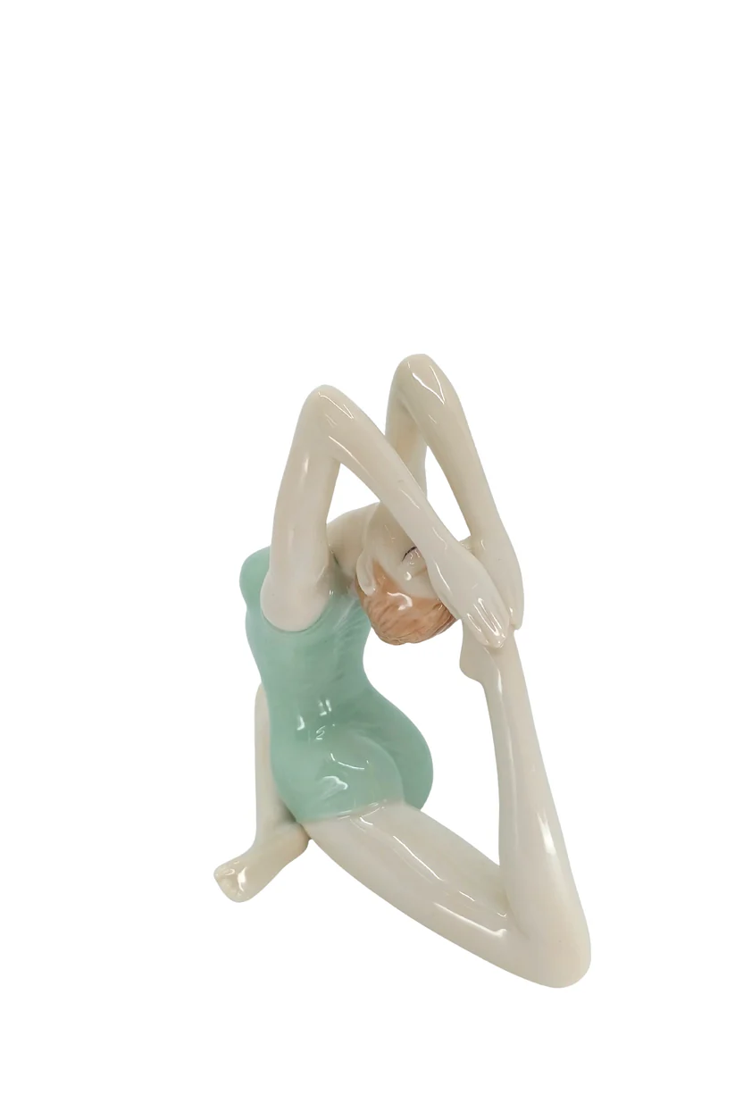 Wise Biblolar - Porselen Yoga Yapan Kadın 14x8x12 Cm Dekoratif Obje .