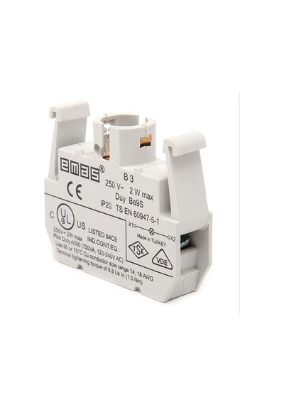 Emas B3 220v Işıklı Kontak Bloğu