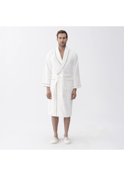 Pansy Pima Pamuk Unisex Bornoz Beyaz Çok Renkli