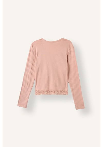 Defacto Regular Fit V Yaka Fitilli Dantel Detaylı 2li Pijama Takımı I4236ax26aubr105 Pembe-br105