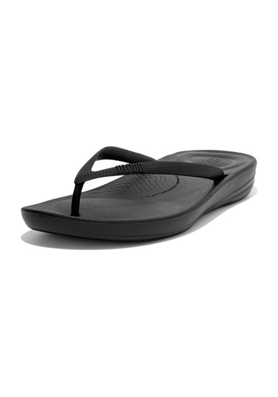 090 All Black Terlik Kadın Diğer E54-010 / 011/ 012 /090 Fitflop Iqushıon Ergonomic Toe-posts Siyah
