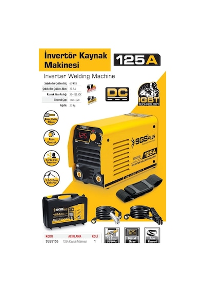 Sgs İnvertör Kaynak Makinesi 125 Amper