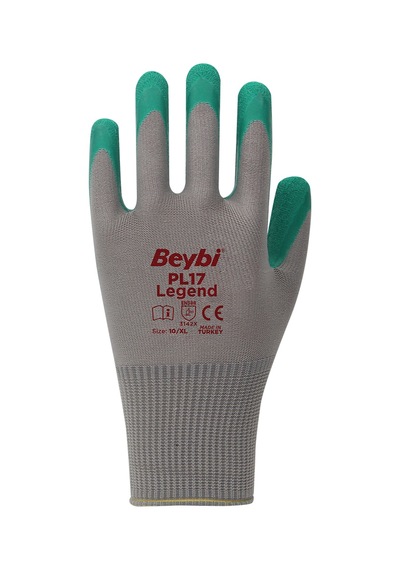 Pl17 Legend Polyester Örme Lateks Eldiven Çok Renkli