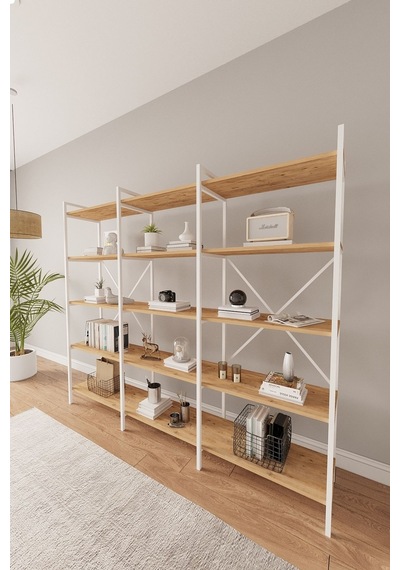 Nilamu Atlantik Çam 200 Cm Kitaplık Metal Gövde, Açık Raflı Organizer Ve Düzenleyici Atlantik Çam Nilamu Atlantik Çam 200 Cm Kitaplık Metal Gövde, Açık Raflı Organizer Ve Düzenleyici Atlantik Çam
