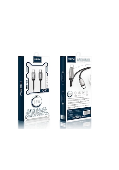 Hepu Hp-501 Type-c To Type-c Kablo 66w Turbo Hızlı Şarj 1 Metre
