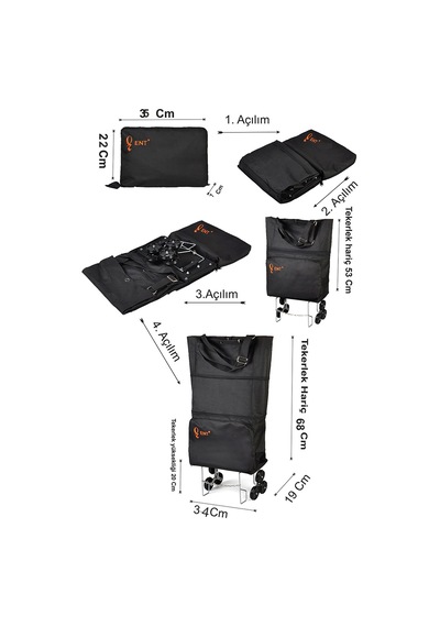 Entcanta Mila Model 6 Teker Katlanar Alışveriş Ve Seyahat Çantası