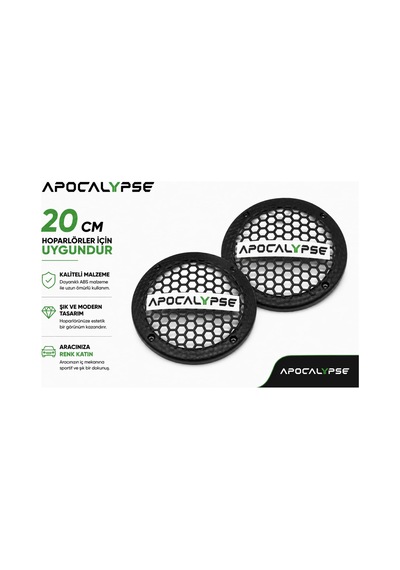 20cm Hoparlör Kapağı - Apocalypse Logolu Kaliteli Plastik Midrange Hoparlör Kapak 20 Cm - 2 Adet