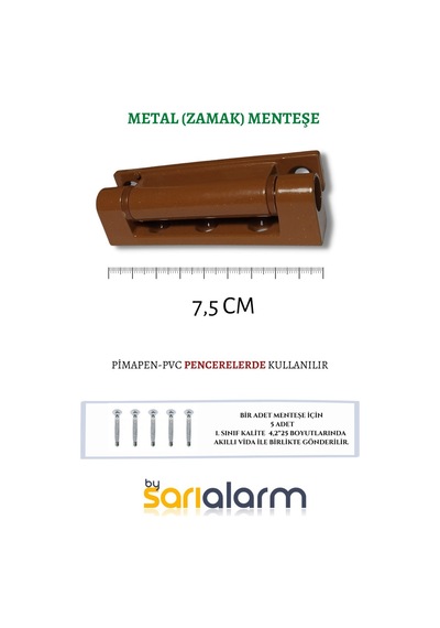 Pvc Pimapen Pencere Menteşesi Açık Kahve 75mm