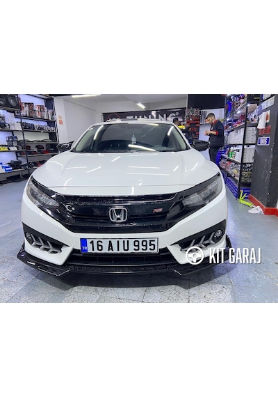 Kit Garaj Honda Civic Fc5 2016-2021 3 Parça Piano Black Ön Lip Plastik Boyalı