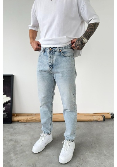 Eskitme Buz Mavi Soft Degrade Boyfriend Pantolon