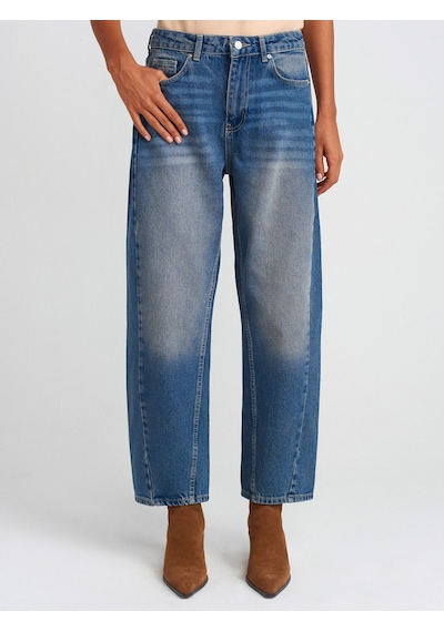 Dilvin 71729 Dikişi Dönük Denim Balon Pantolon Tint