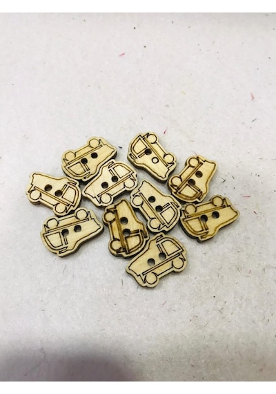 Ahşap Bebek Düğmesi 6 Adet 1,5 Cm / Ahşap Rengi