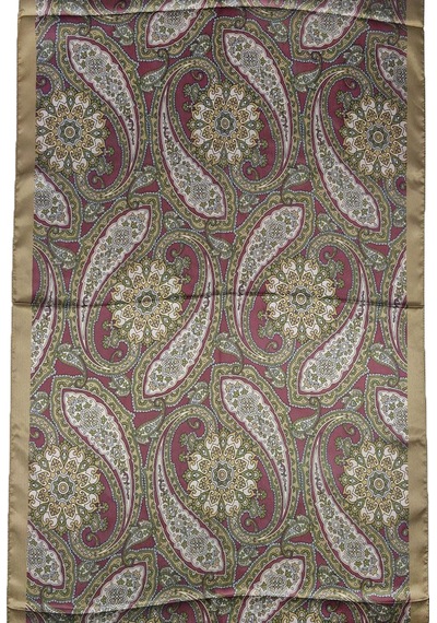 Mim Eşarp Sina İpek Etnik Desenli Jan Jan Şal 75x190 Cm Gold - Kahve