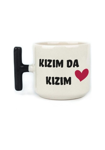 Kızım Da Kızım Baskılı Kadınlar Günü Siyah Kulplu T Kupa