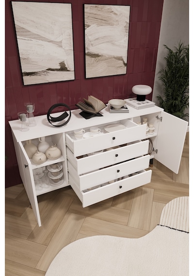 Asra Trend Lüks Konsol Tv Ünitesi %100 Mdf Salon Ve Yemek Odası Ünitesi Knsl04 Beyaz