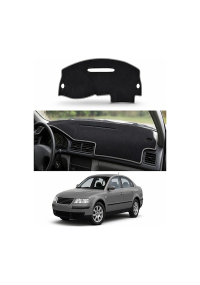 Volkswagen - Passat B5 1996-2005 Uyumlu Torpido Koruma Kılıfı - Gri Şeritli