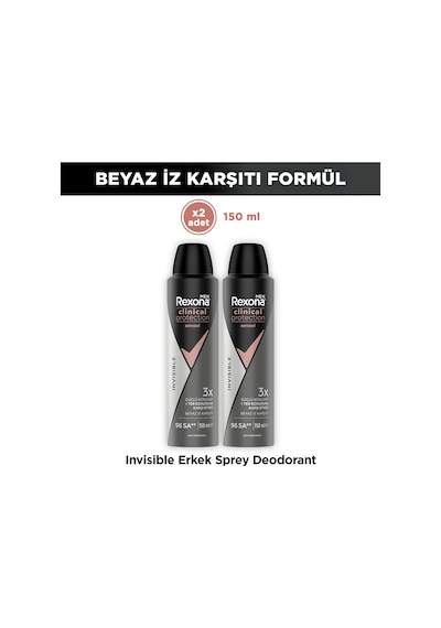 Rexona Men Clinical Protection Spray Deodorant Invisible 150 Ml X2