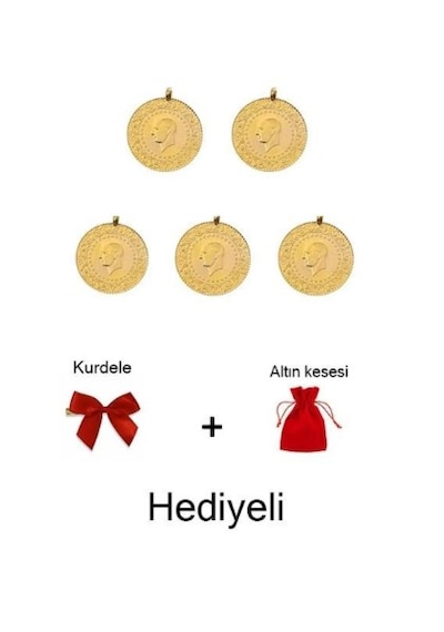 Vıctorıa Gold 5 Adet Yarım Altın Yeni Tarihli 2026 Kulplu 22 Ayar