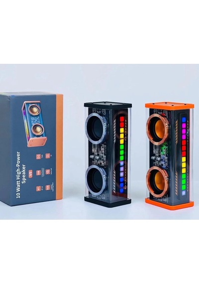 Şeffaf Mecha Müzik Tws Stereo Rgb İşıklı Hoparlör Kablosuz Bluetooth 5.0 Taşınabilir Hoparlör V9.gzpde