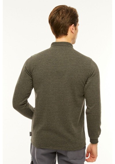 Uniprom Sweatshirt Polo Yaka İçi Polarlı 3 Iplik Pamuklu Normal Kesim Erkek Antrasit