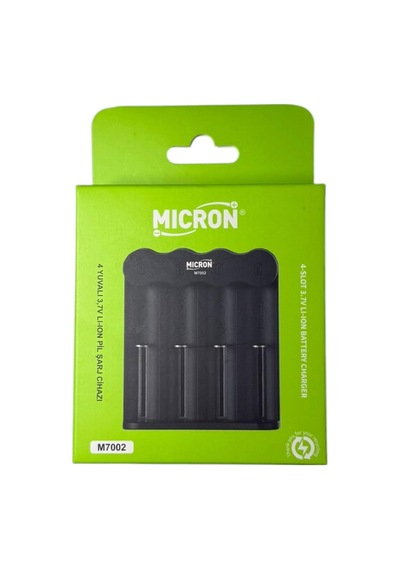 Micron 18650, 21700, 26650, 14500,10440 Pil Şarj Cihazı 4 Yuvalı Type-c Girişli 3.7v Li-ion Şarj Aleti