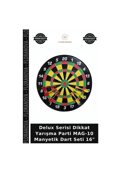 Delux Serisi Dikkat Yarışma Parti Mag-10 Manyetik Dart Seti 16"