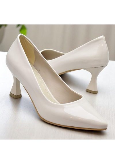 Ispartalılar 6508 7cm Kadın Topuklu Ayakkabı Stiletto Abiye Düğün Nişan Ayakkabısı Bej
