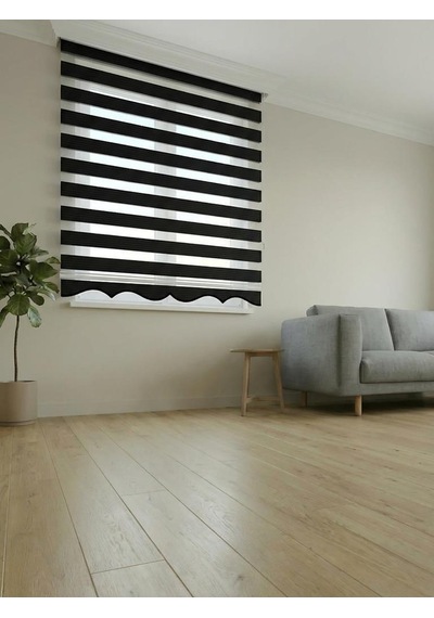 Bbb Pliseli Siyah Stor Zebra Perde Mz486 Siyah