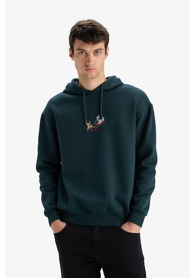 Defacto Relax Fit Bisiklet Yaka Baskılı Sweatshirt Kız Çocuk E6843A825WN Pembe