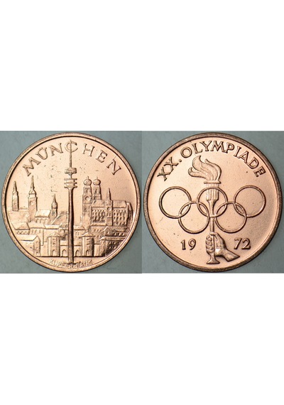 Almanya Münih 1972 Xx. Olimpiyat Oyunları Mini Madalyon. 18 Mm Çilaltı.