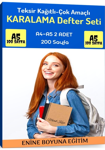 Teksir Kağıtlı Karalama Defter Seti A4-A5