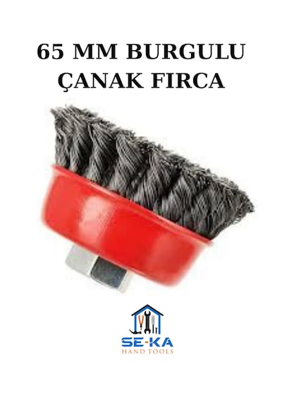 Burgulu Çanak Tel Fırça 65 Mm Spiral Taşlama Uyumlu Pas Temizleme Metal Fırça