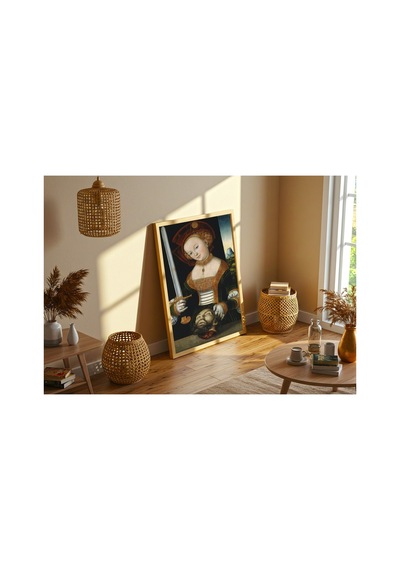 Rönesans Cranach Holofernesin Başıyla Judith Çerçevesiz Poster 21x30 Cm A4 Tablo Rönesans