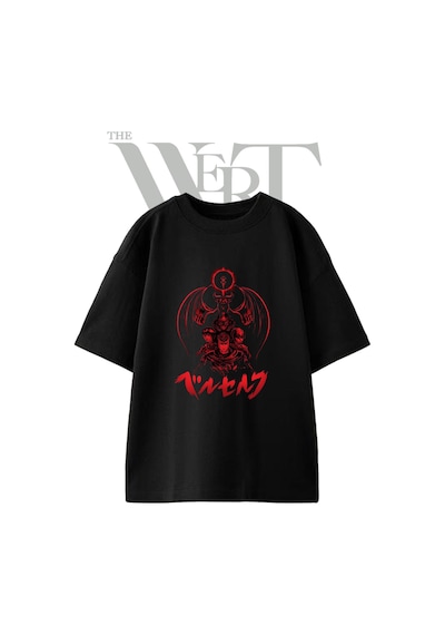 Thewert Berserk Guts 1 Tasarım Baskılı Ünisex Siyah Oversize T-shirt