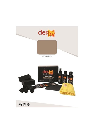Koyu Bej Deri Döşeme Ve Direksiyon Boyama Ve Yenileme Seti - 3'lü Set