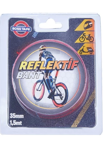 Boss Tape 3654 Reflektif Bant 35mmx1.5m Parlak Kırmızı