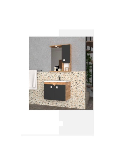 Evros Deko 65 Cm Banyo Dolabı Siyah