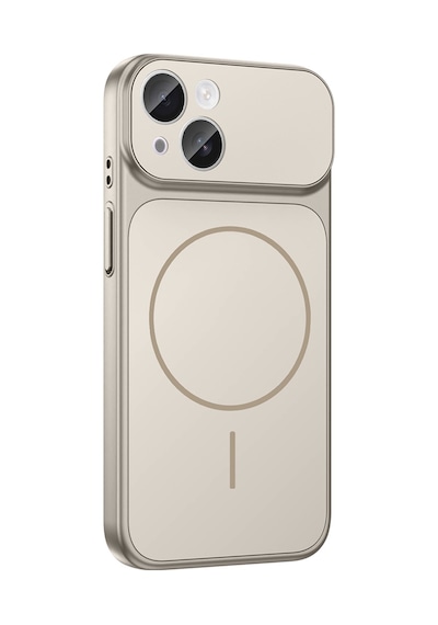 Apple Uyumlu iPhone 13 Kılıf Şarj Özellikli Kamera Lensli 1.8mm İnce Sert Formen Kapak Gri