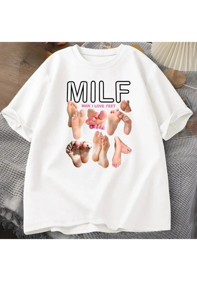 Startmore Beyaz Mılf Ayakları Seviyorum Komik Grafik Streetwear Haraj Beyaz