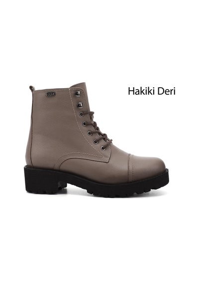 Gönderi(R) Gönderi R Kadın Vizon Floter Fermuarlı Kauçuk Taban Hakiki Deri Postal Bot Dkzb61346461 Vizon