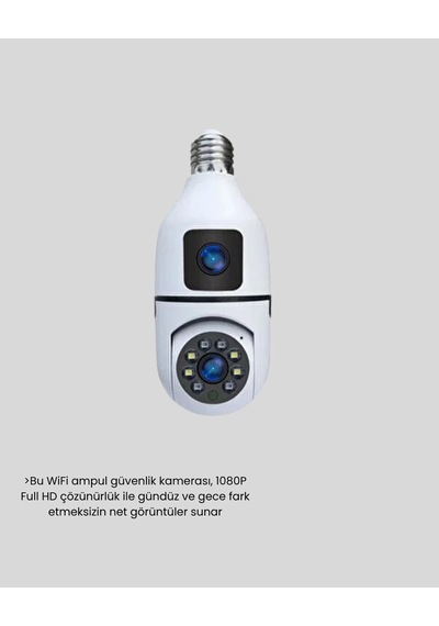 1080p Wifi Ampul Kamera Uzaktan Erişimli Hareket Sensörlü Gece Görüşlü 57585372