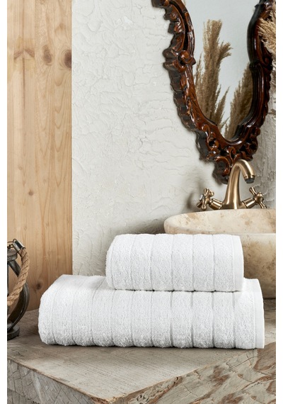 Veramoni Fluffy 4'lü Banyo Havlu Seti - Antrasit-krem