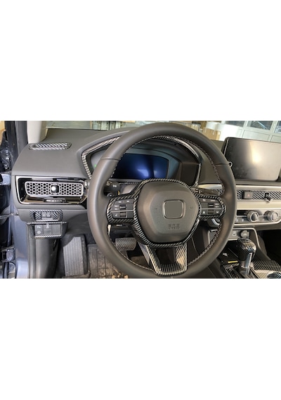 Honda - Cıvıc Fe1 2022+ Uyumlu Dıreksıyon Kaplama 2 Parça- Karbon