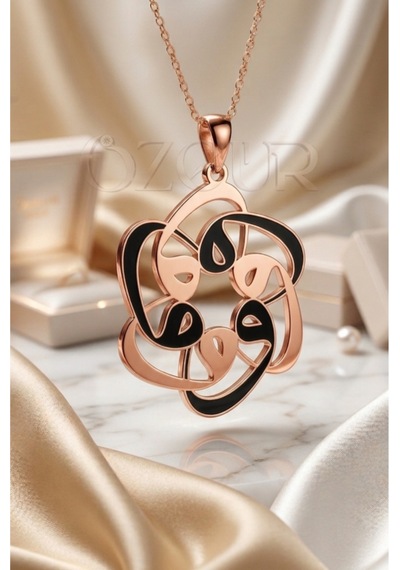 925 Ayar Gümüş Vav Kolye Rose Gold