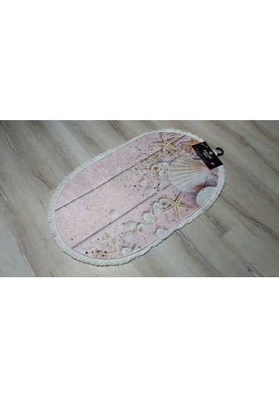 Yamalı Home Evak1880 Pembe 2'Li Klozet Takımı Oval Banyo Paspası Pembe