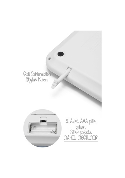 Lcd Ekran Yazı Tahtalı Hesap Makinesi 12 Haneli Tabletli Hesap Makinesi Beyaz Diğer